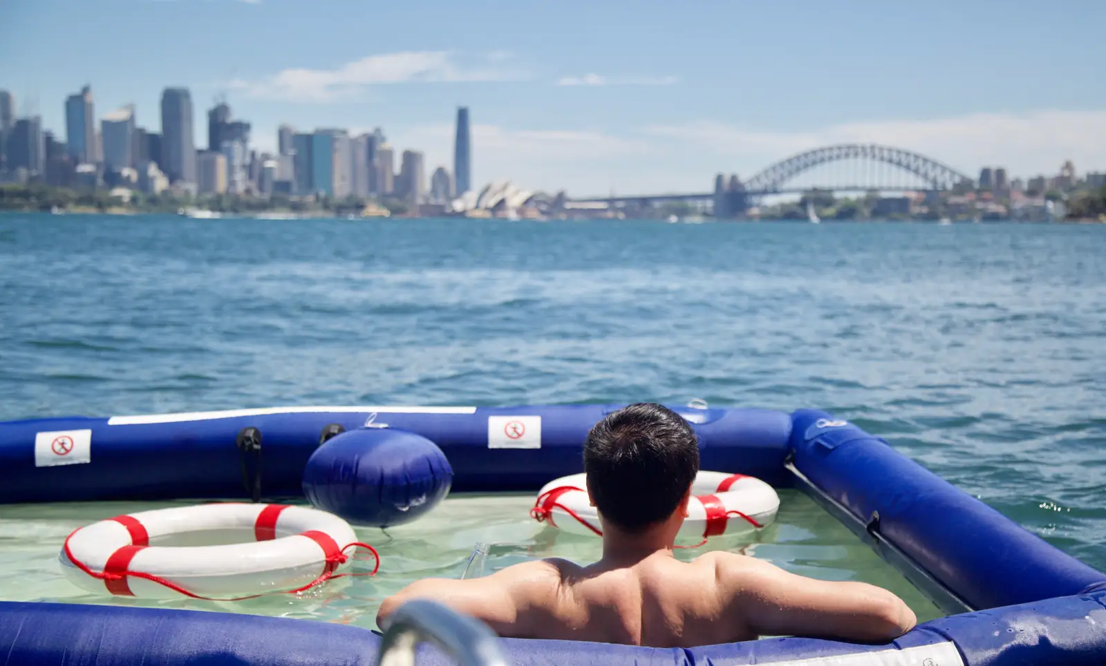 Inflatable ocean pool on Sydney Harbour