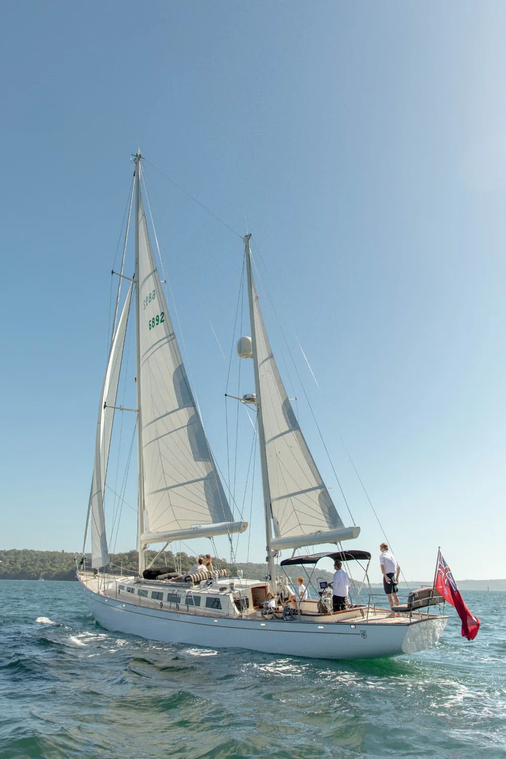 Sir Thomas Sopwith, a 72-foot classic sailing yacht, under full sail